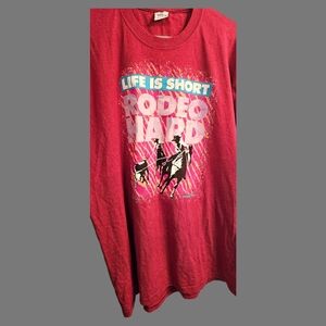 Vintage Rodeo America Tee 93’ Single Stitch Life Is Short Rodeo Hard XL
